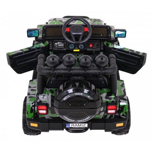 Terénne auto Full Time 4WD pre deti Lakier Moro + Pohon 4x4 + Ovládač + Audio LED + Úložný priestor