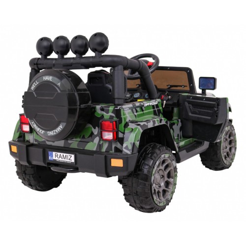 Terénne auto Full Time 4WD pre deti Lakier Moro + Pohon 4x4 + Ovládač + Audio LED + Úložný priestor