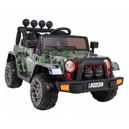 Terénne auto Full Time 4WD pre deti Lakier Moro + Pohon 4x4 + Ovládač + Audio LED + Úložný priestor