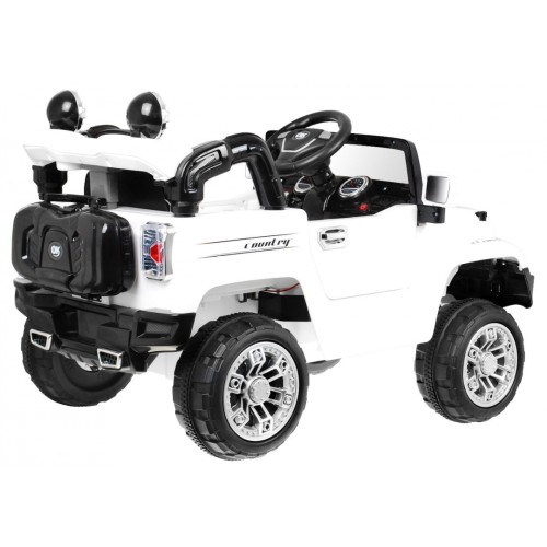 Terénne autíčko JJ na batériu pre deti Biele + Ovládač + Úložný priestor + Svietidlá + Audio