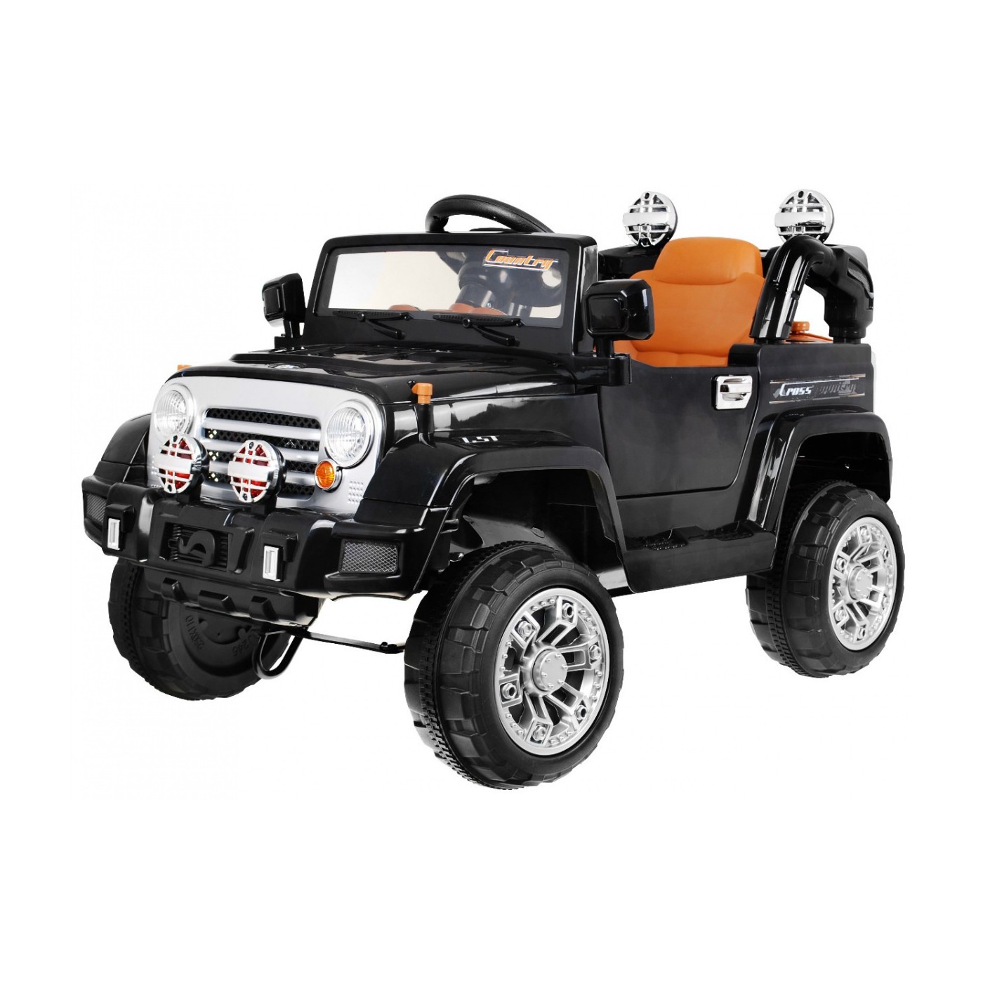 Terénne autíčko JJ na batériu pre deti Čierne + Ovládač + Úložný priestor + Svietidlá + Audio