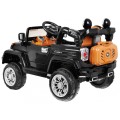 Terénne autíčko JJ na batériu pre deti Čierne + Ovládač + Úložný priestor + Svietidlá + Audio