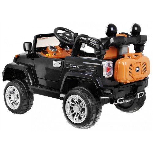 Terénne autíčko JJ na batériu pre deti Čierne + Ovládač + Úložný priestor + Svietidlá + Audio