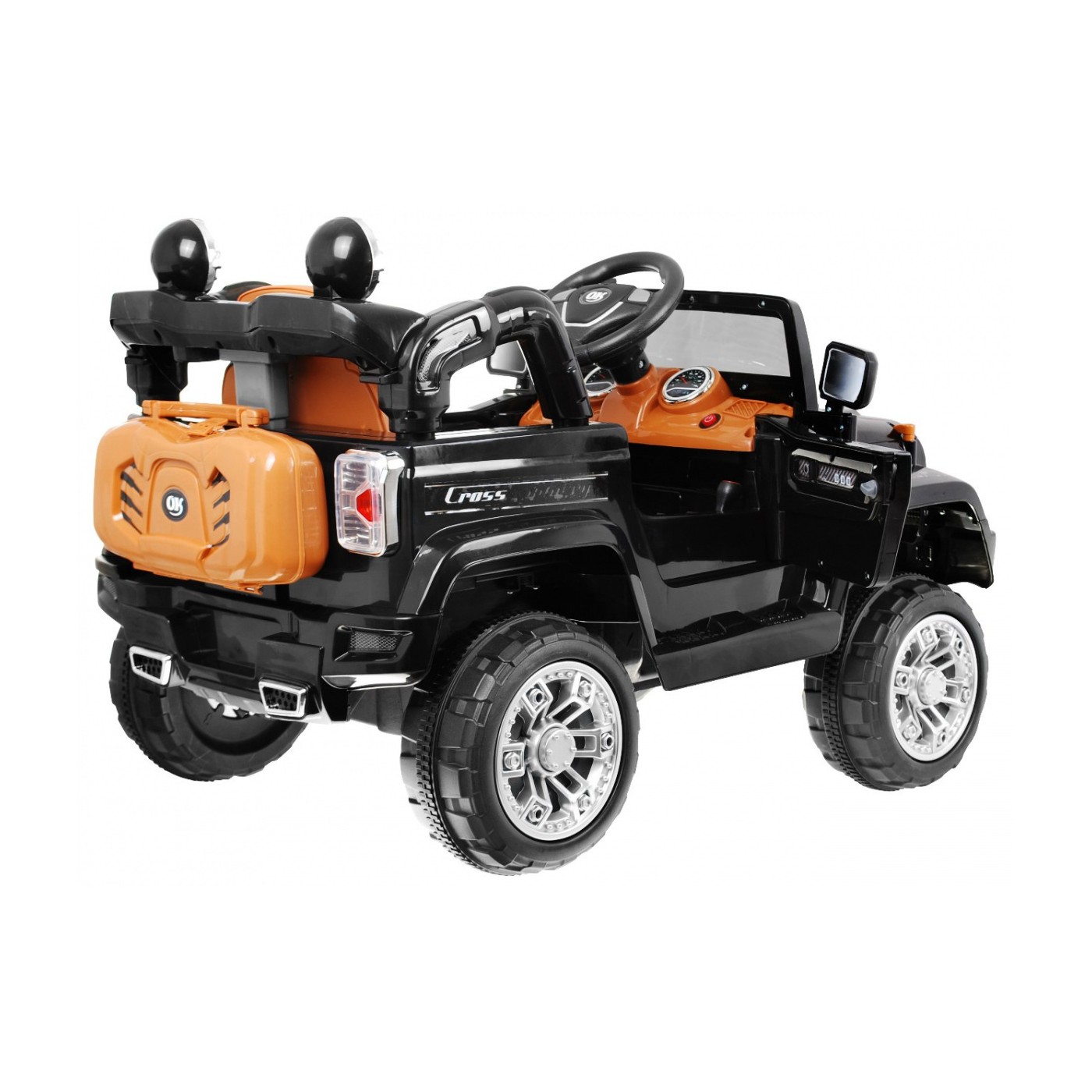 Terénne autíčko JJ na batériu pre deti Čierne + Ovládač + Úložný priestor + Svietidlá + Audio