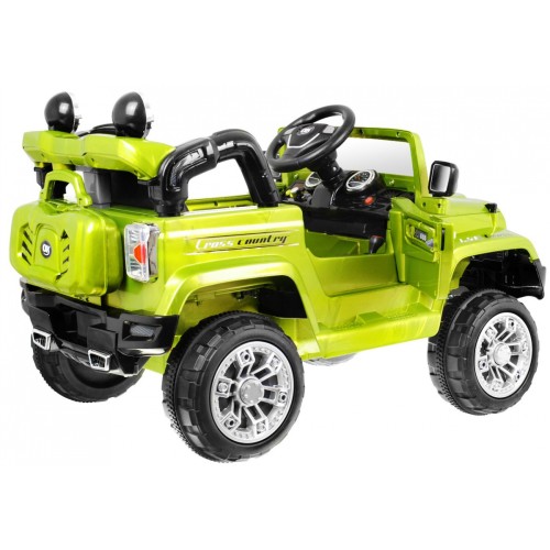 Terénne autíčko JJ na batériu pre deti Zelené + Ovládač + Úložný priestor + Svietidlá + Audio