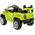 Terénne autíčko JJ na batériu pre deti Zelené + Ovládač + Úložný priestor + Svietidlá + Audio