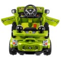 Terénne autíčko JJ na batériu pre deti Zelené + Ovládač + Úložný priestor + Svietidlá + Audio
