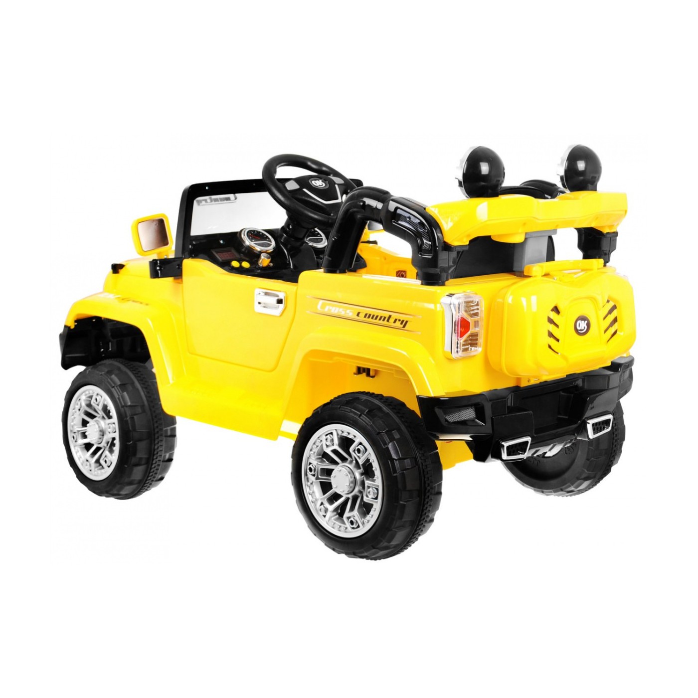 Terénne autíčko JJ na batériu pre deti Žlté + Ovládač + Úložný priestor + Svietidlá + Audio