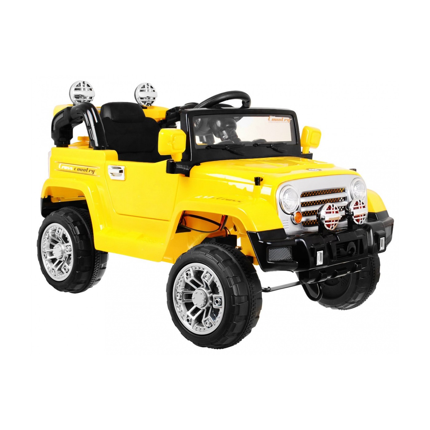 Terénne autíčko JJ na batériu pre deti Žlté + Ovládač + Úložný priestor + Svietidlá + Audio