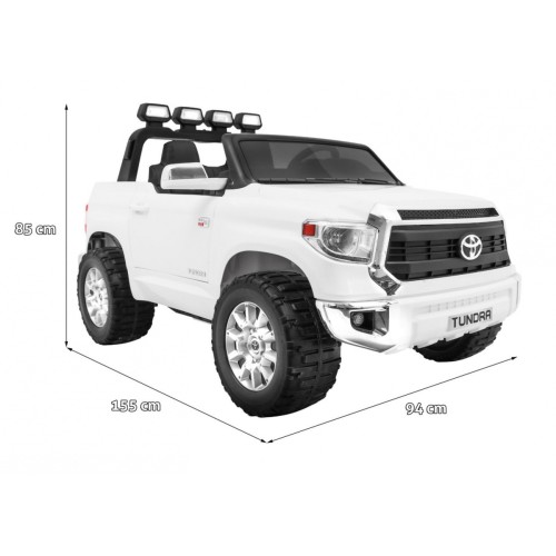 Toyota Tundra XXL pre deti Biela + Ovládač + Batožinový priestor + LED + Audio + EVA + Pomalý štart