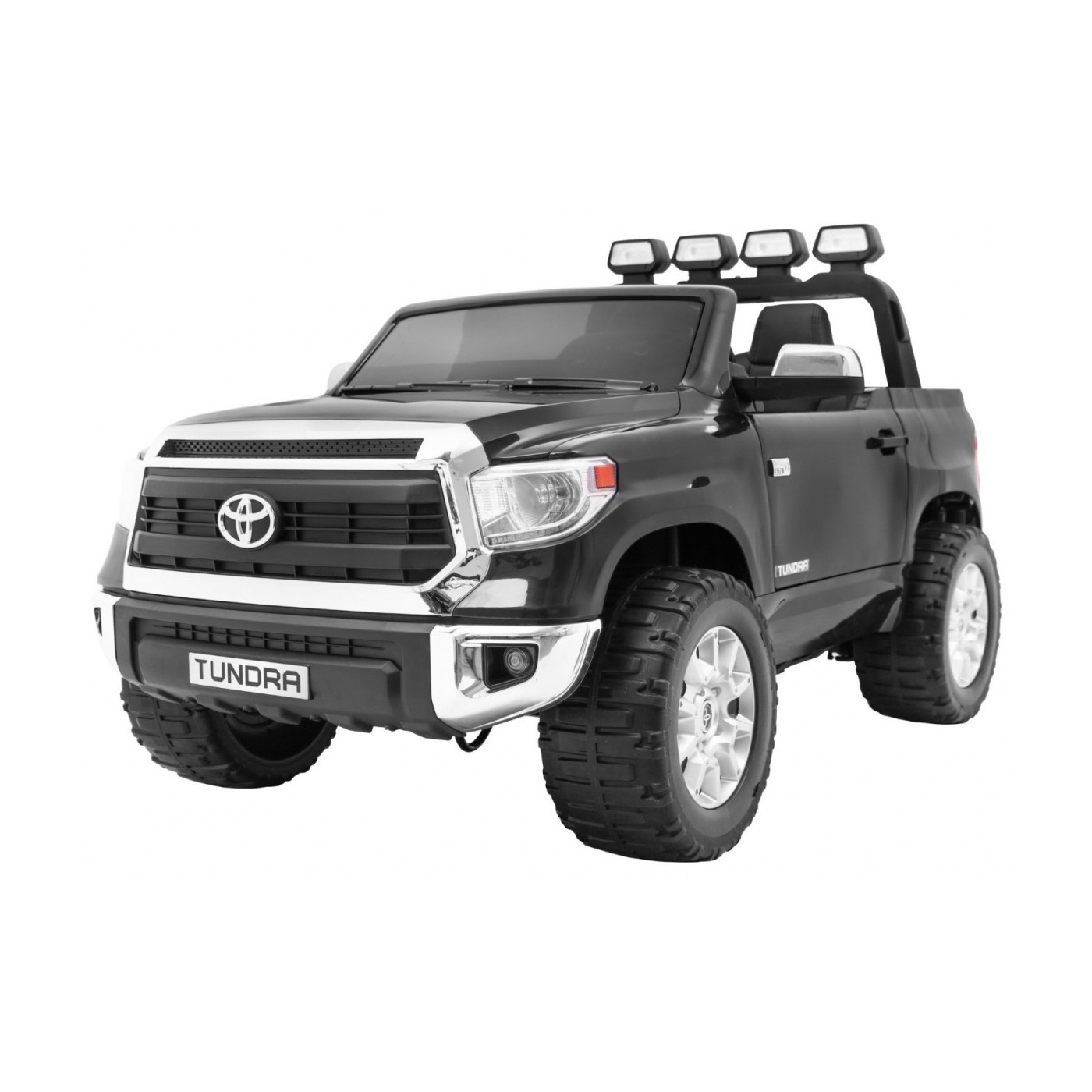 Toyota Tundra XXL pre deti Čierna + Ovládač + Batožinový priestor + LED + Audio + EVA + Pomalý štart