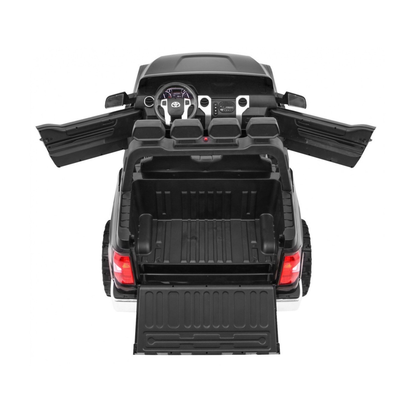 Toyota Tundra XXL pre deti Čierna + Ovládač + Batožinový priestor + LED + Audio + EVA + Pomalý štart