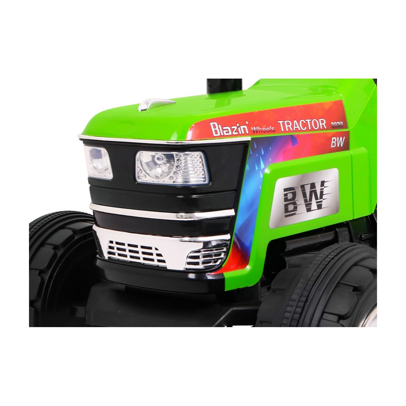 Traktor Blazin BW na batériu Zelený + Ovládač + Pomalý štart + Zvuky Svietidlá