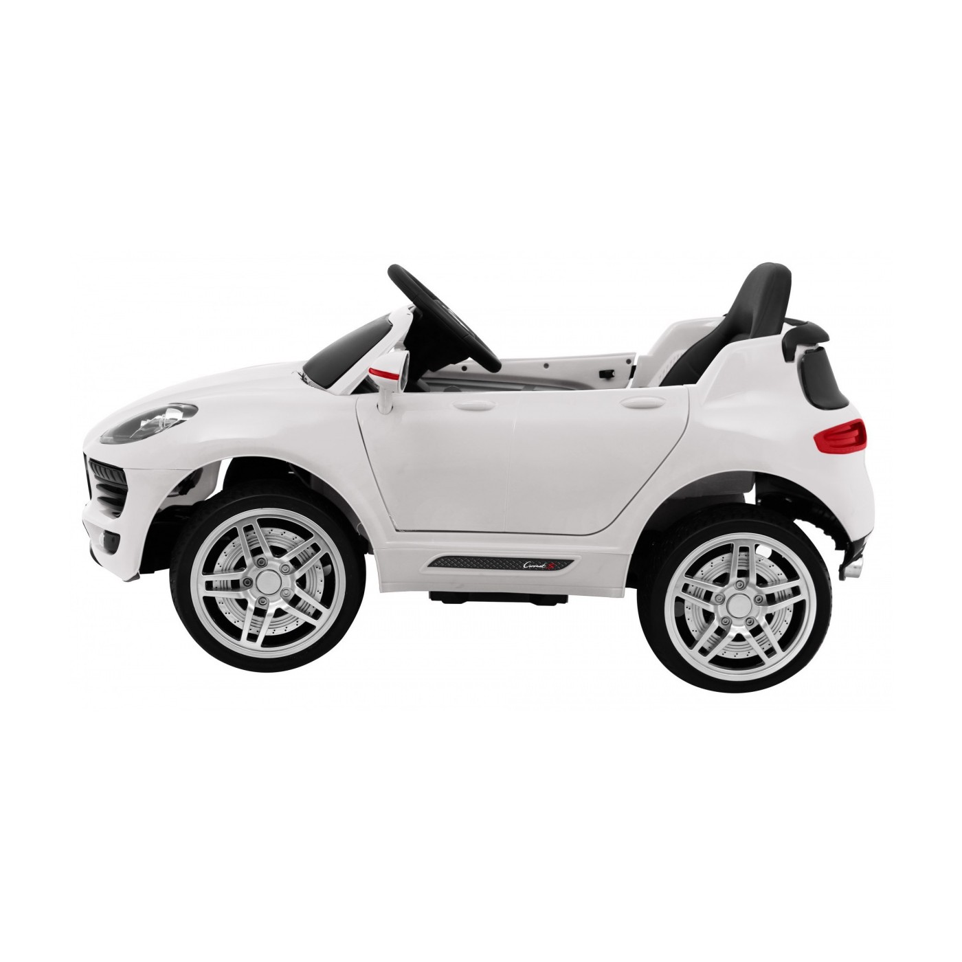 Autíčko Turbo-S na batériu pre deti Biele + Ovládač + Pomalý štart + Kolesá EVA + Rádio MP3