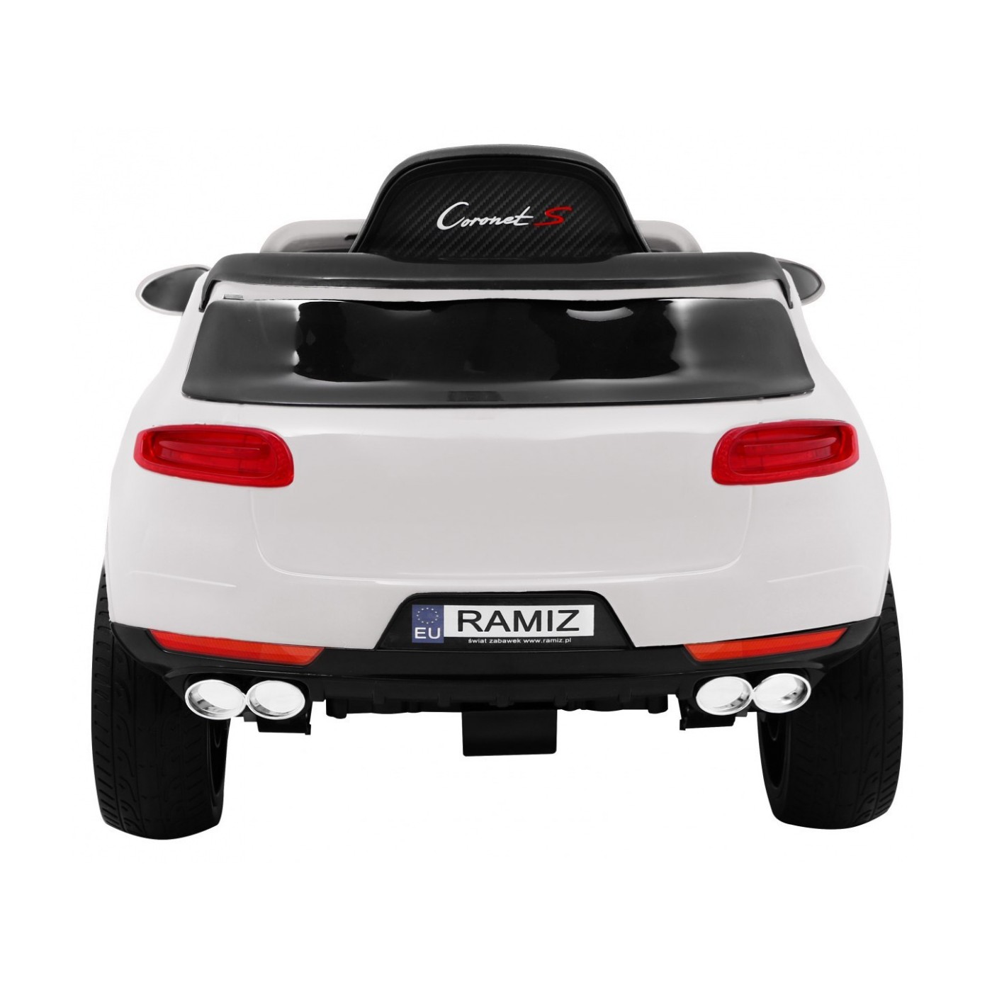 Autíčko Turbo-S na batériu pre deti Biele + Ovládač + Pomalý štart + Kolesá EVA + Rádio MP3