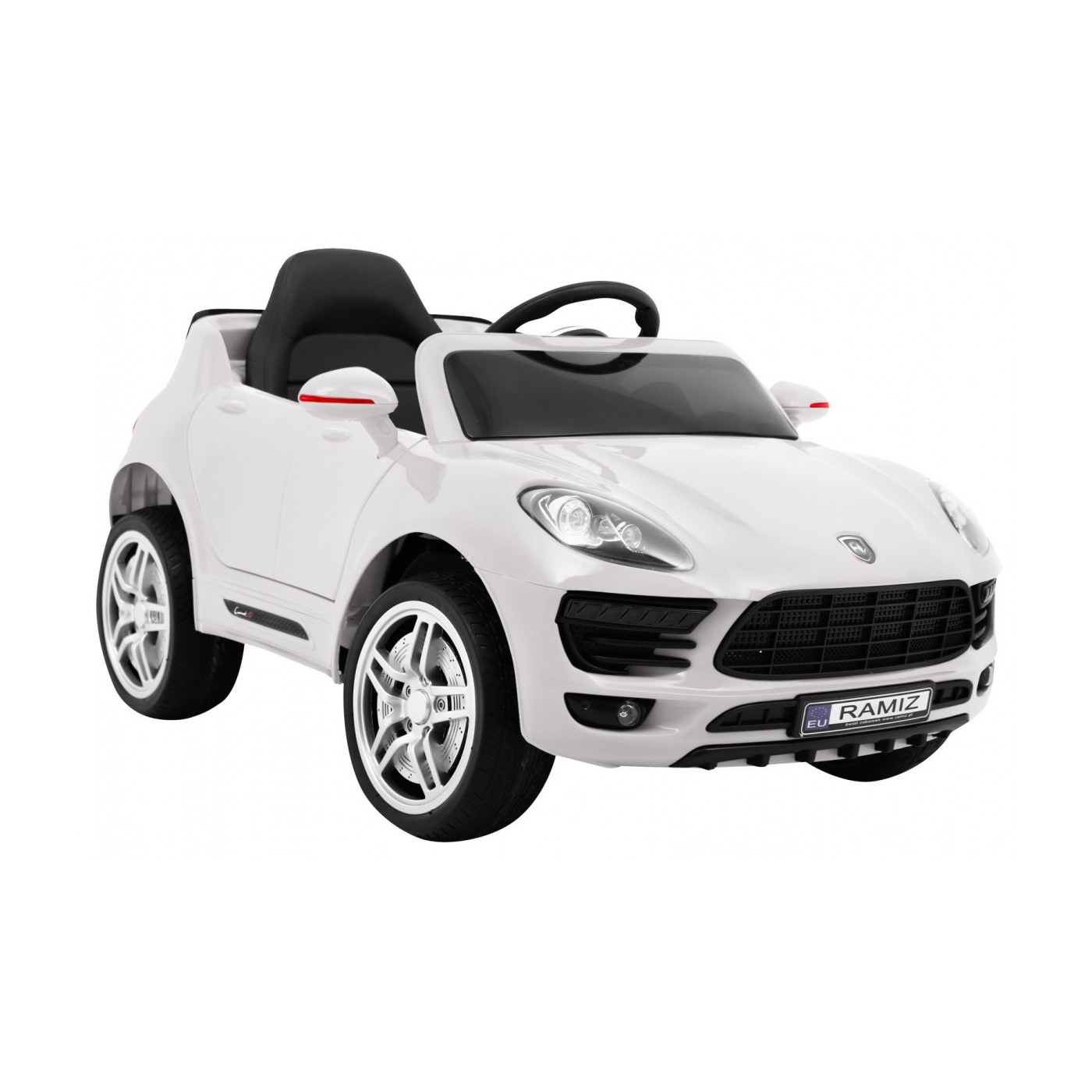 Autíčko Turbo-S na batériu pre deti Biele + Ovládač + Pomalý štart + Kolesá EVA + Rádio MP3