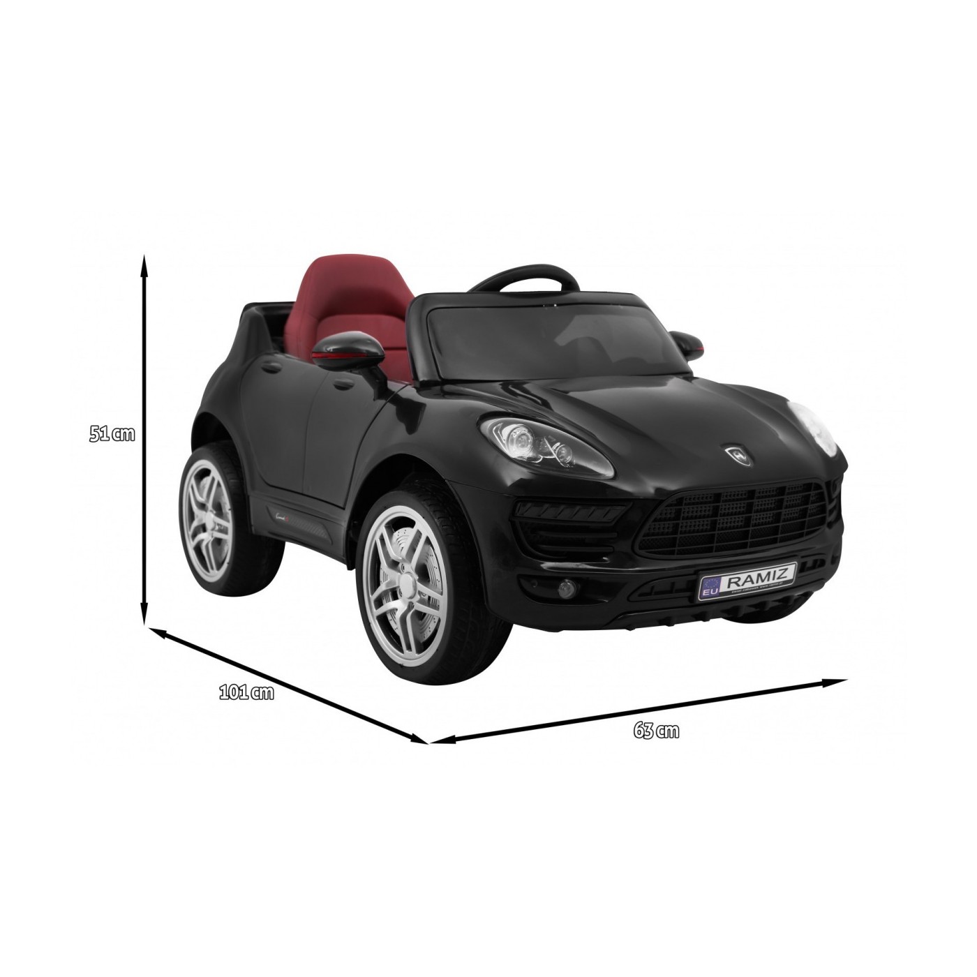 Autíčko Turbo-S na batériu pre deti Čierne + Ovládač + Pomalý štart + Kolesá EVA + Rádio MP3