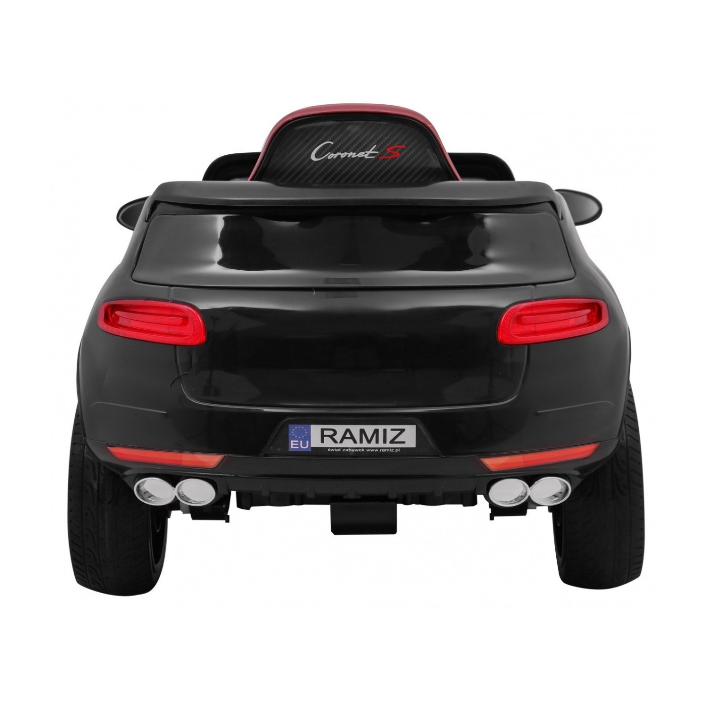 Autíčko Turbo-S na batériu pre deti Čierne + Ovládač + Pomalý štart + Kolesá EVA + Rádio MP3