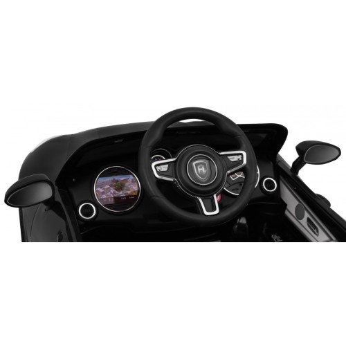 Autíčko Turbo-S na batériu pre deti Čierne + Ovládač + Pomalý štart + Kolesá EVA + Rádio MP3