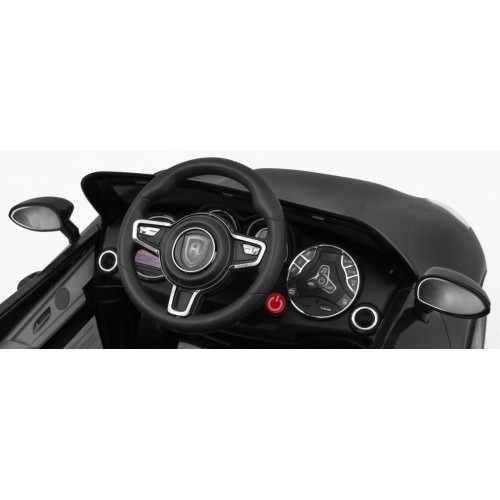 Autíčko Turbo-S na batériu pre deti Čierne + Ovládač + Pomalý štart + Kolesá EVA + Rádio MP3