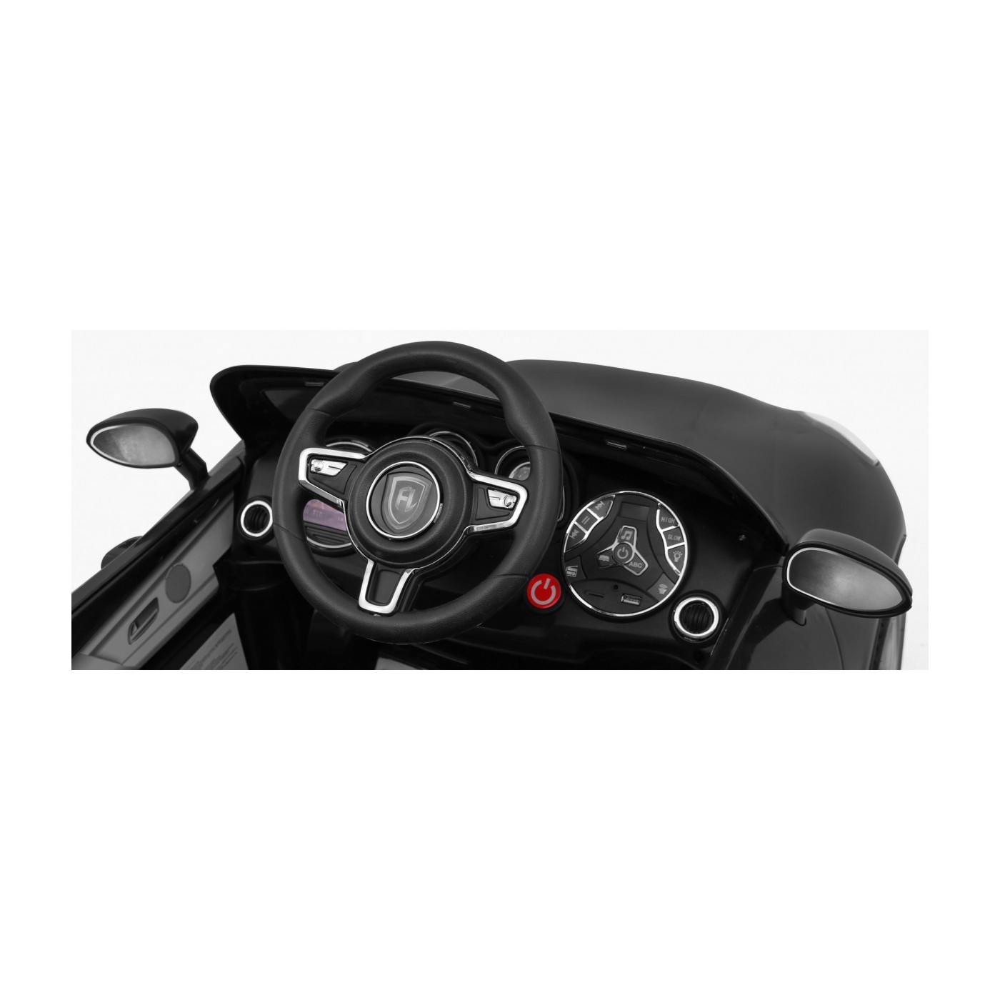 Autíčko Turbo-S na batériu pre deti Čierne + Ovládač + Pomalý štart + Kolesá EVA + Rádio MP3