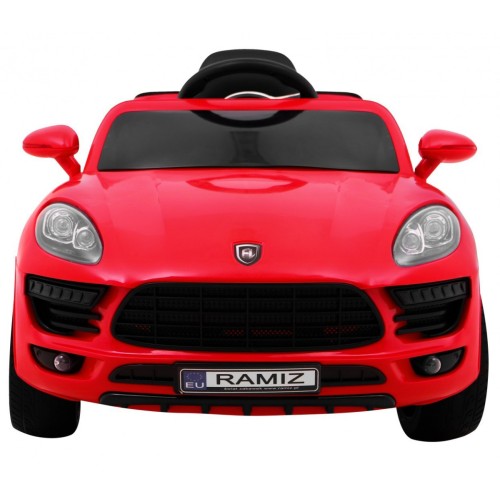 Autíčko Turbo-S na batériu pre deti Červené + Ovládač + Pomalý štart + Kolesá EVA + Rádio MP3