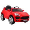Autíčko Turbo-S na batériu pre deti Červené + Ovládač + Pomalý štart + Kolesá EVA + Rádio MP3