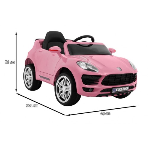 Autíčko Turbo-S na batériu pre deti Ružové + Ovládač + Pomalý štart + Kolesá EVA + Rádio MP3