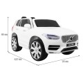 Volvo XC90 na batériu pre deti Biele + Ovládač + Batožinový priestor + EVA + Pomalý štart + Rádio MP3 + LED