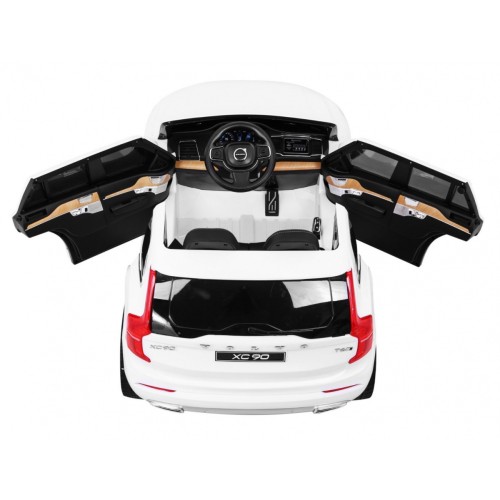 Volvo XC90 na batériu pre deti Biele + Ovládač + Batožinový priestor + EVA + Pomalý štart + Rádio MP3 + LED