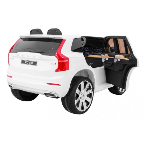 Volvo XC90 na batériu pre deti Biele + Ovládač + Batožinový priestor + EVA + Pomalý štart + Rádio MP3 + LED