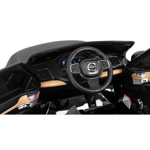 Volvo XC90 na batériu pre deti Čierne + Ovládač + Batožinový priestor + EVA + Pomalý štart + Rádio MP3 + LED