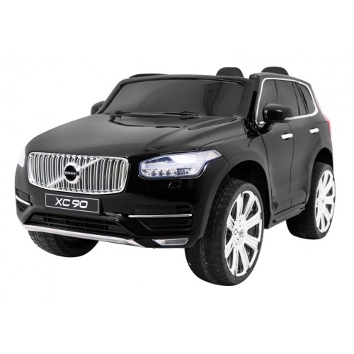 Volvo XC90 na batériu pre deti Lak Čierny + Ovládač + Batožinový priestor + EVA + Pomalý štart + Rádio MP3 + LED