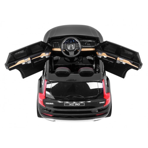 Volvo XC90 na batériu pre deti Lak Čierny + Ovládač + Batožinový priestor + EVA + Pomalý štart + Rádio MP3 + LED