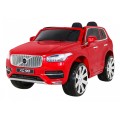 Volvo XC90 na batériu pre deti Lak Červený + Ovládač + Batožinový priestor + EVA + Pomalý štart + Rádio MP3 + LED