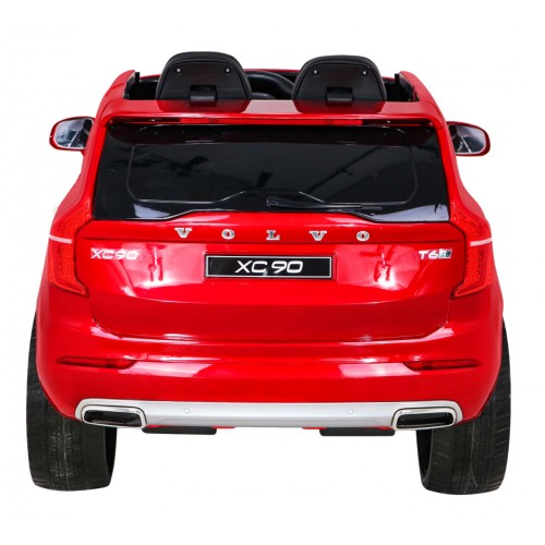 Volvo XC90 na batériu pre deti Lak Červený + Ovládač + Batožinový priestor + EVA + Pomalý štart + Rádio MP3 + LED
