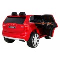Volvo XC90 na batériu pre deti Lak Červený + Ovládač + Batožinový priestor + EVA + Pomalý štart + Rádio MP3 + LED