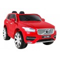 Volvo XC90 na batériu pre deti Lak Červený + Ovládač + Batožinový priestor + EVA + Pomalý štart + Rádio MP3 + LED