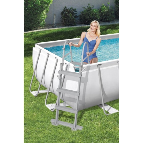 Bazén rámový Steel 404x201x100 Sivý 13x6FT BESTWAY 6w1 + Pieskový filter + Rebrík