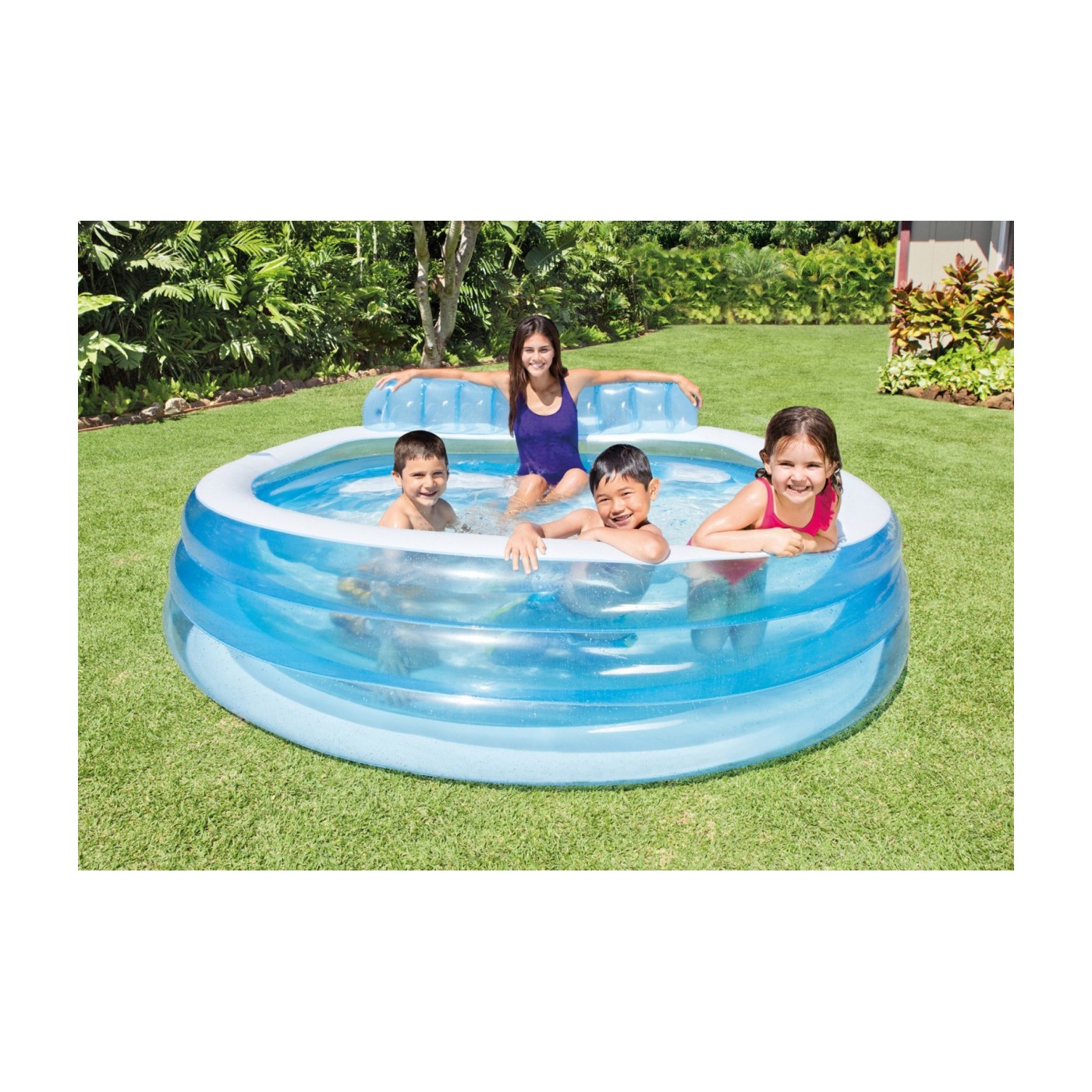 Rodinný Bazén s Lavicou 229 cm x 218 cm x 79 cm INTEX