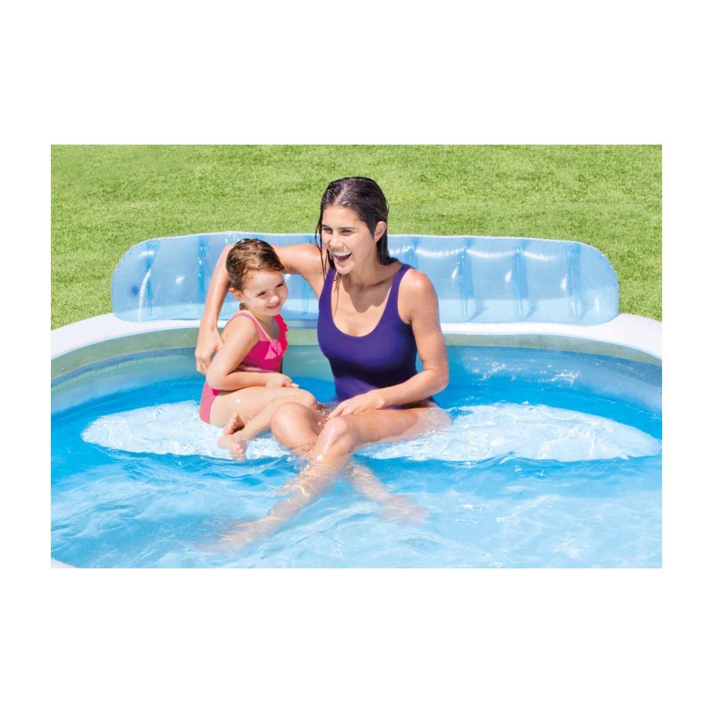 Rodinný Bazén s Lavicou 229 cm x 218 cm x 79 cm INTEX