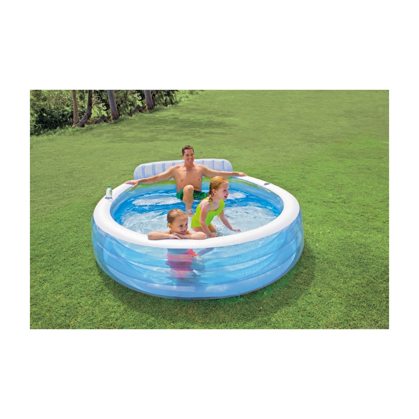 Rodinný Bazén s Lavicou 229 cm x 218 cm x 79 cm INTEX