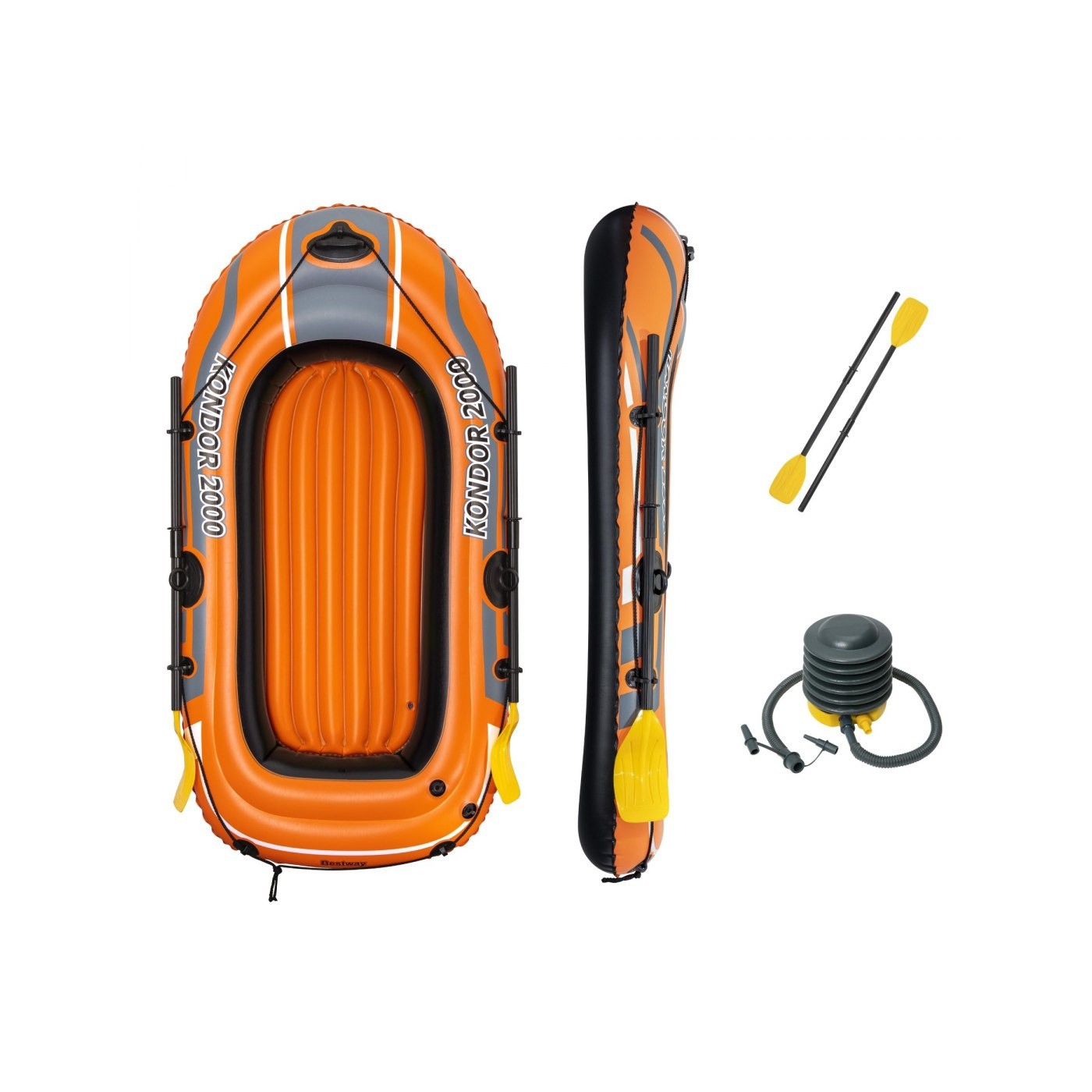 Nafukovací čln Kondor 2000 pre plávanie 2-miestny BESTWAY 188x98x30 + 2 veslá + nožná pumpa