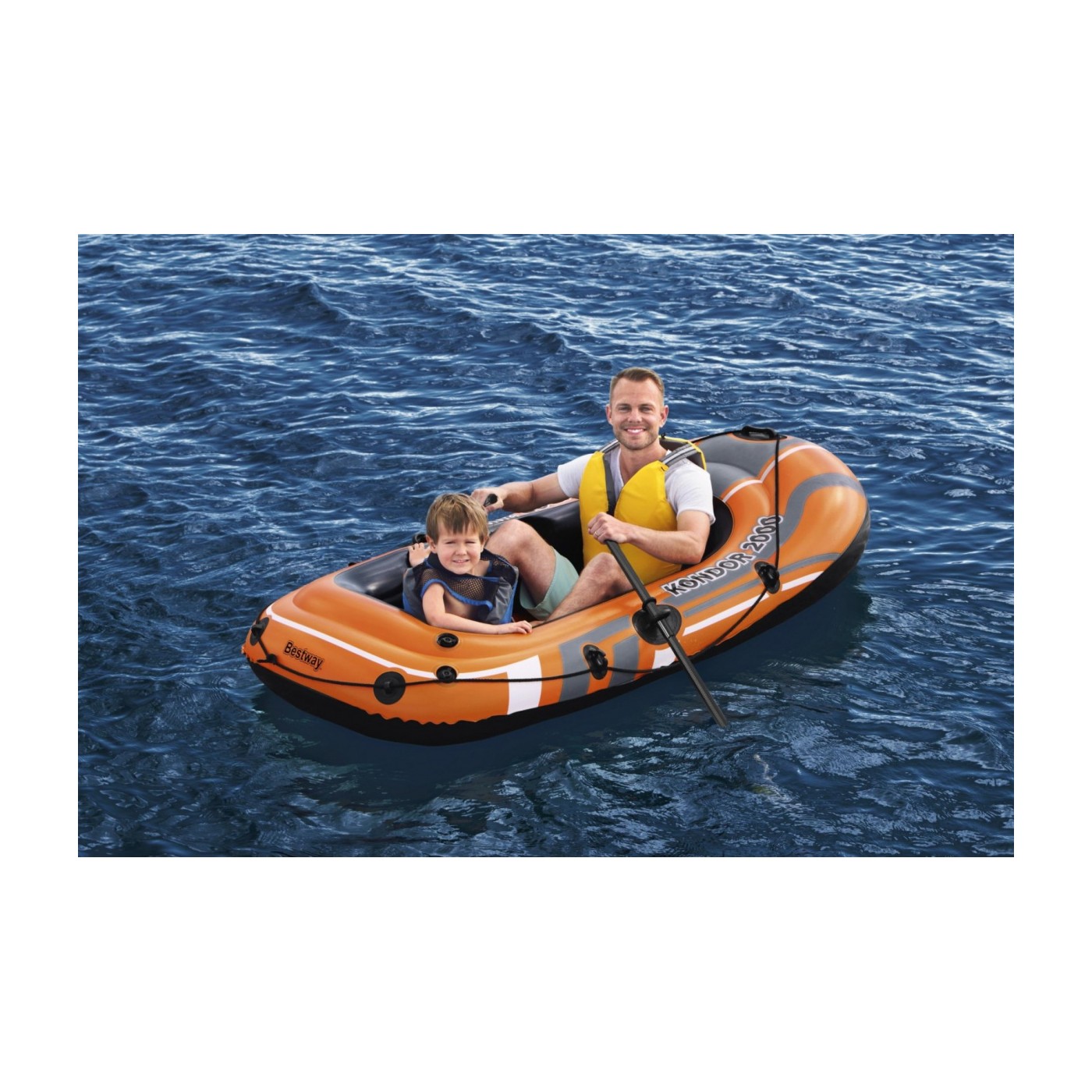 Nafukovací čln Kondor 2000 pre plávanie 2-miestny BESTWAY 188x98x30 + 2 veslá + nožná pumpa