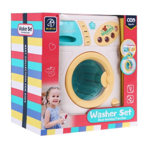 Farebná práčka pre deti 3+ Funkcia prania + Zásuvka na vodu + Veselá hudba