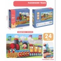 Veľké puzzle pre deti 2+ Logická hračka 24 ks. Lokomotíva s rušňovodičom