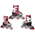 Inline korčule,  Sada 4v1 27-30 Červené