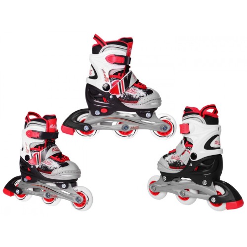 Inline korčule,  Sada 4v1 27-30 Červené