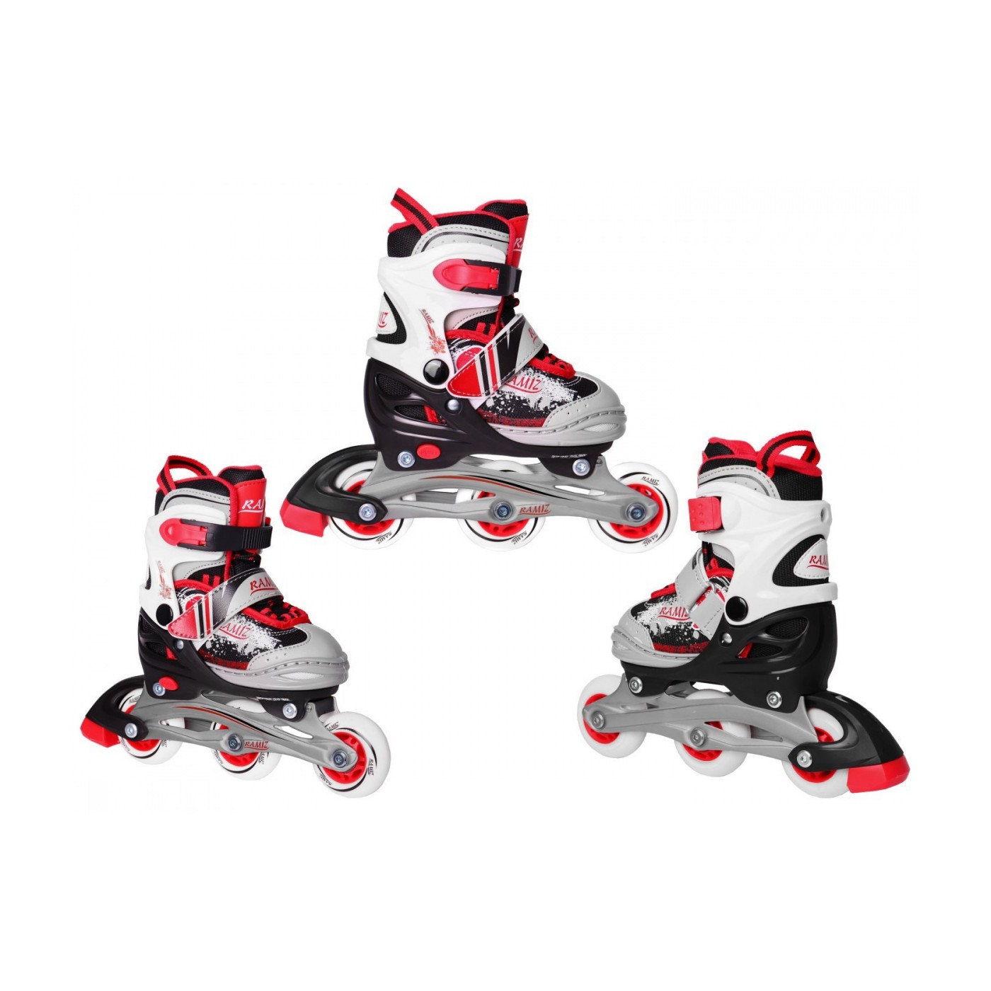 Inline korčule,  Sada 4v1 27-30 Červené