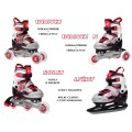 Inline korčule,  Sada 4v1 27-30 Červené